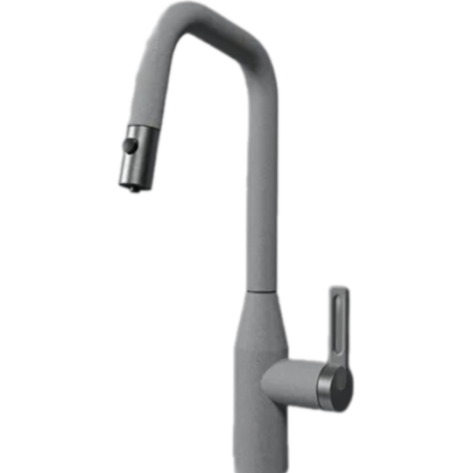 Смеситель для кухни GRANULA 8171 шварц с выдвижным изливом 8171 SHBAPC