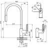 Смеситель для кухни GRANULA GR-8168 алюминиум с выдвижным изливом 8168 ALYUMIHIYM